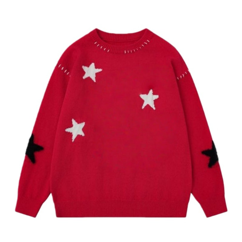 Red Sweater With Star Print