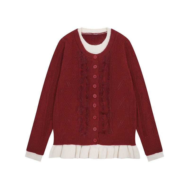 Retro Color-Block Elegant Sweater